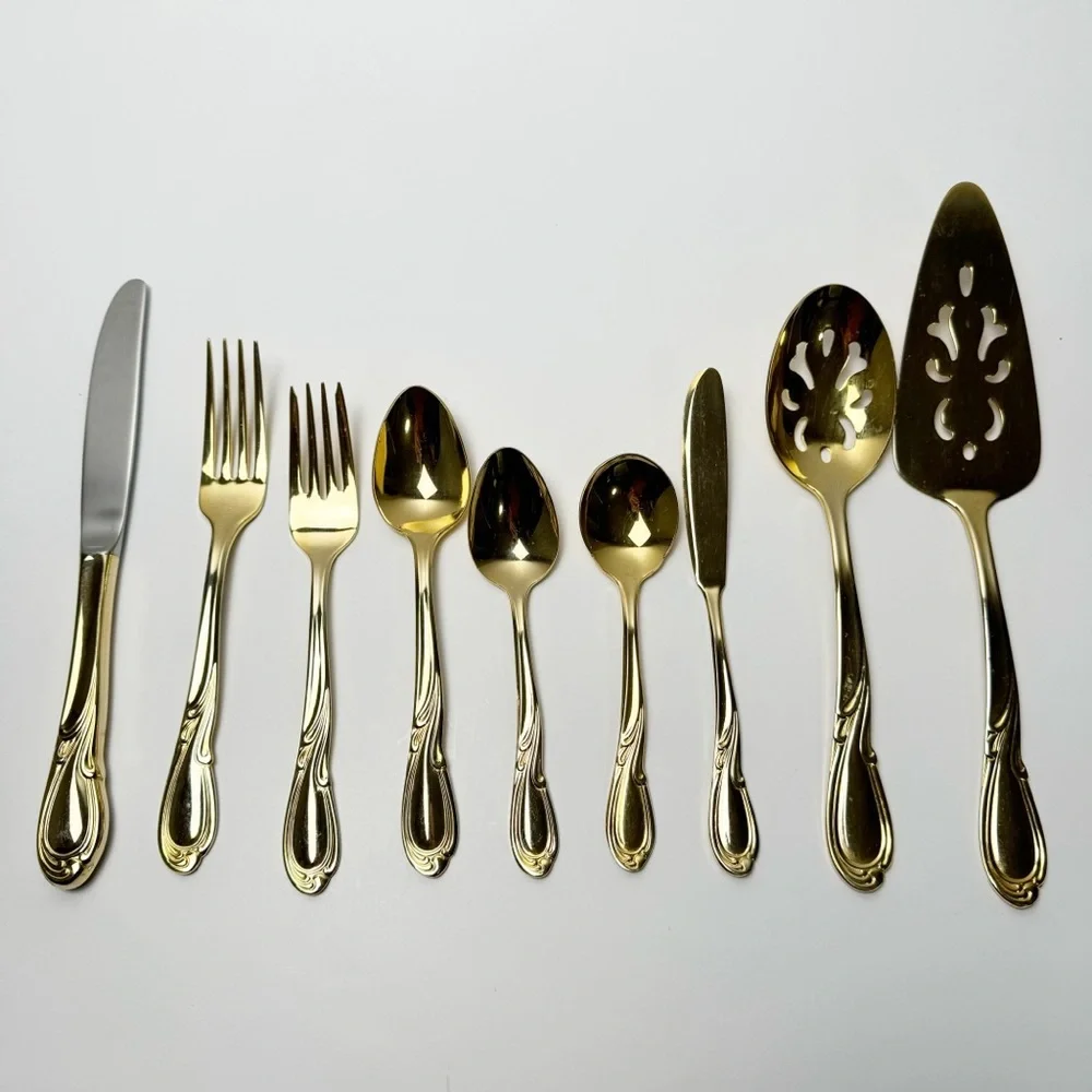 Vintage International Electro Plated Gold Flatware 24 Piece